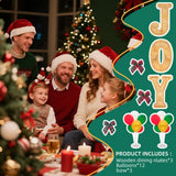 Nsoyos 3PCS Bamboo Christmas Decorations Letters Charcuterie Board