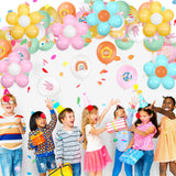 Hiboom 72 Pcs Groovy Retro Hippie Balloons Boho Peace Party Decor Fres