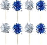 Gyufise 30Pcs Foil Firework Cupcake Toppers Sparkle Tinsel Cake