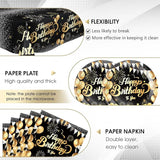 41Pcs Black and Gold Birthday Decorations,Happy Birthday Party