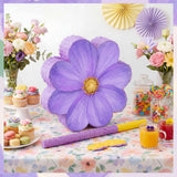 Aoriher Daisy Flower Piñata Set with Blindfold and Bat Purple Flower