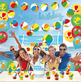 Beach Ball Birthday Party Decorations Includes Banner Cake Topper