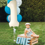 KatchOn, Cream Number 1 Balloons for 1st Birthday - Giant 40 Inch |