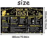 DARUNAXY 75th Birthday Black Gold Party Decoration, Back in 1951