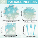 Seashell Beach Party Plates Napkin Fork Nautical Coastal Birthday