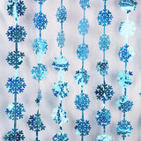 BRAVESHINE Blue Party Snowflake Backdrop - 2 Pack Hanging Foil Fringe