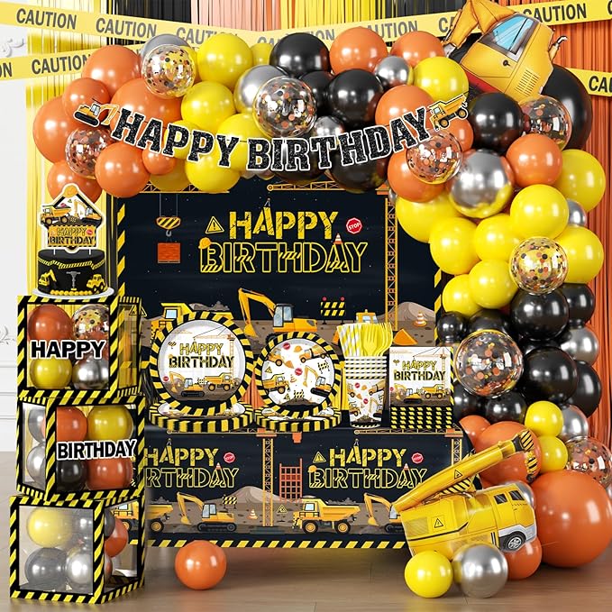 287Pcs Construction Birthday Party Supplies 25 Construction Theme