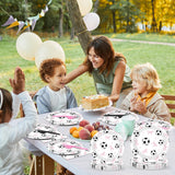 96PCS Soccer and Bow Party Paper Plates and Napkins for Sports Themed