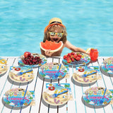 96Pcs Hello Summer Plates and Napkins Beach Party Decorations