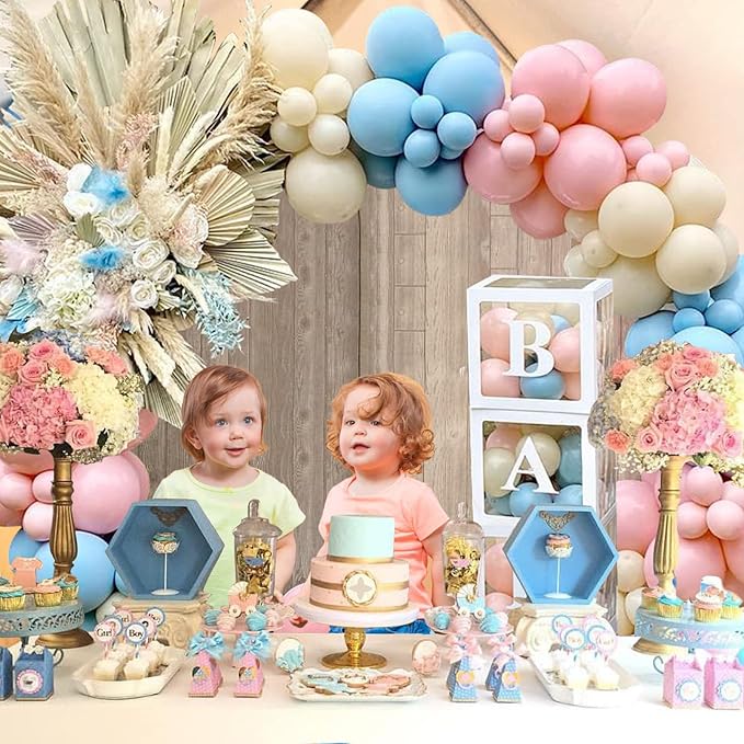 Gender Reveal Decorations Party Set 176pcs Pink and Blue Balloons
