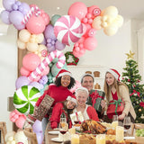 Christmas Balloon Garland Arch Kit Pastel Pink Purple Green Balloons