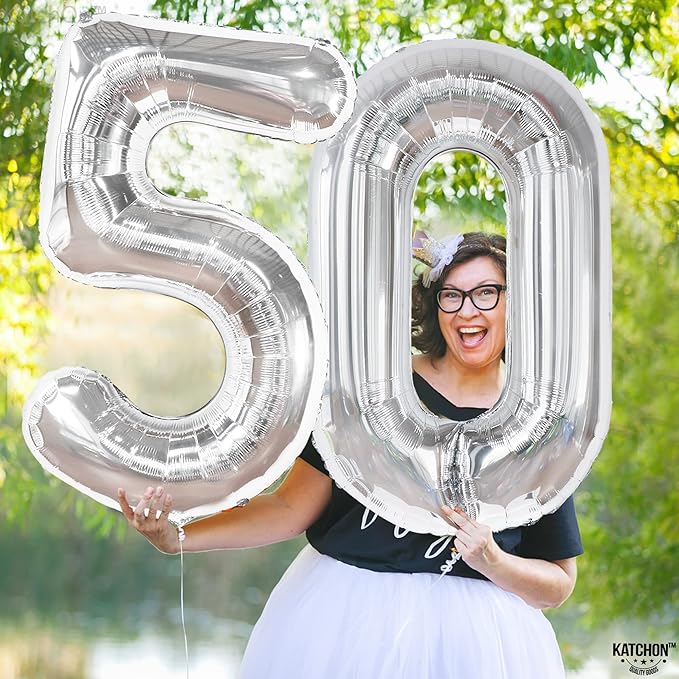Giant, 40 Inch Silver Number 0 Balloon - Mylar 0 Number Balloon |