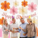 Retirement Party Decorations Women Pink Orange Happy Retirement