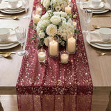 Artoid Mode Burgundy Gold Gauze Table Runner 120 Inch 10FT, Glitter