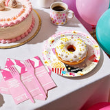 96 pcs Movie Night Party Decorations Pink Movie Night Plates and