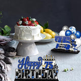 LINGTEER Happy 75th Birthday Blue Acrylic Table Topper Centerpieces