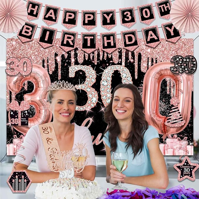 30th Birthday Decorations for Women 32PCS 30th Birthday Party