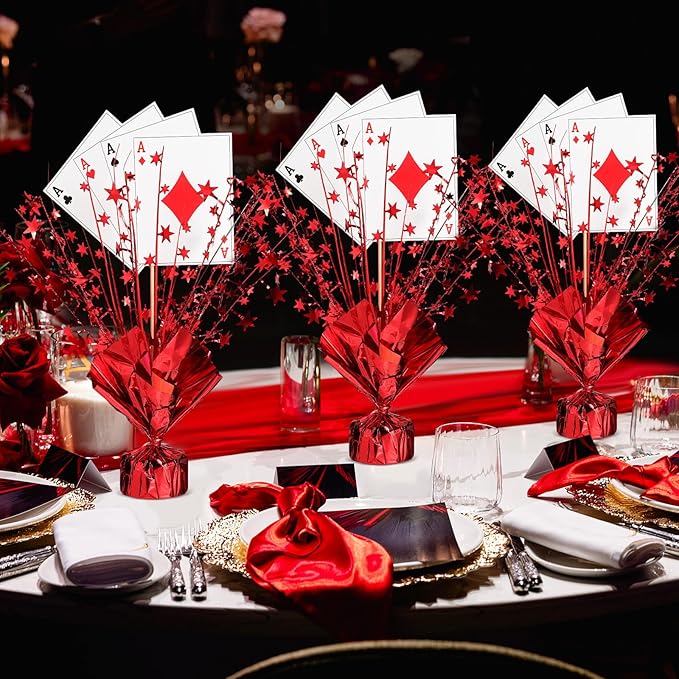 12 Set Casino Poker Theme Decorations for Table Centerpiece Star