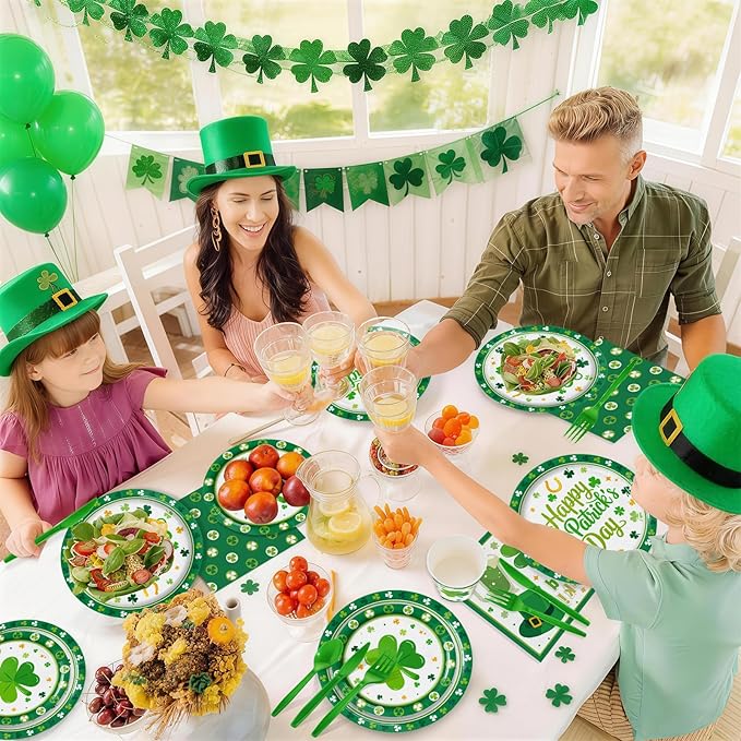 168Pcs St Patrick's Day Party Supplies St Patricks Day Paper Plates