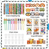 84 Pcs Jungle Safari Party Favors Set Wild Animals Set for Kids