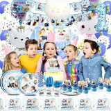 142Pcs Cat Birthday Decorations Cat 1st Birthday Party Supplies Cat