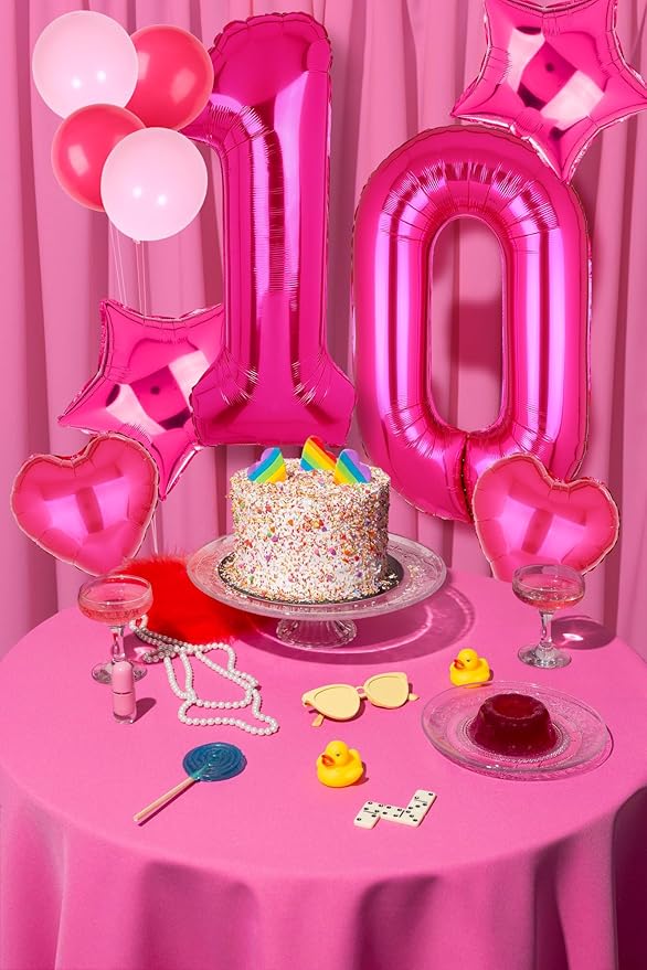 40 Inch Number Balloons Hot Pink 1 Anniversary Event Celebration