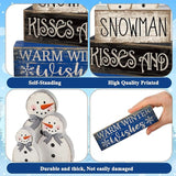 4 Pcs Winter Table Decor Wooden Snowman Decorations Winter Tiered