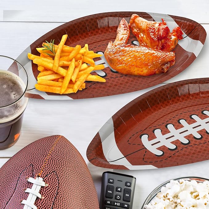 50 PCS Football Plates Football Party Plates Football Shaped