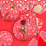 Valentine's Day Party Supplies Hot Heart Love Disposable Paper