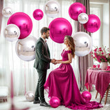 KatchOn, Hot Pink and Silver Balloons - 22 Inch Pack of 14 | Silver