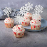 36Pcs Snowflake Cupcake Toppers Frozen Cupcake Picks Winter Frozen