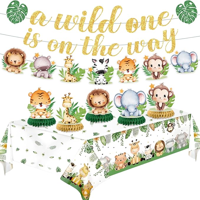 Wild One Baby Shower Decorations for Boys Jungle Safari Baby Shower