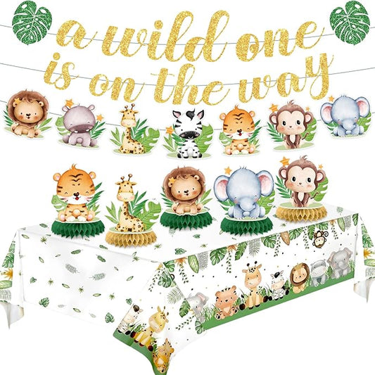 Wild One Baby Shower Decorations for Boys Jungle Safari Baby Shower
