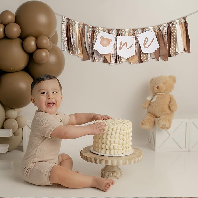 Bear High Chair Banner First Birthday Highchair Banner Woodland