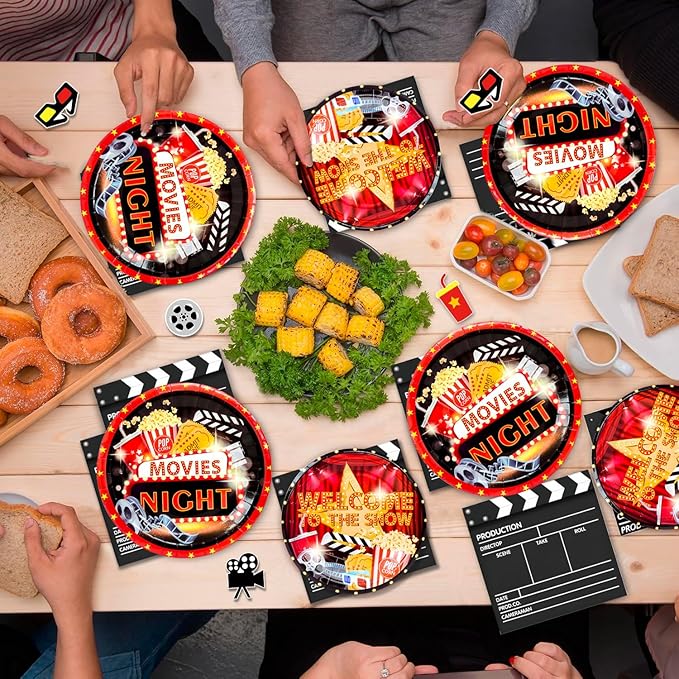 116Pcs Movie Night Birthday Party Decorations 10 Guests Movie Night