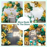137Pcs Green and Gold Balloons Garland Arch Kit with Stars - 5 10 12