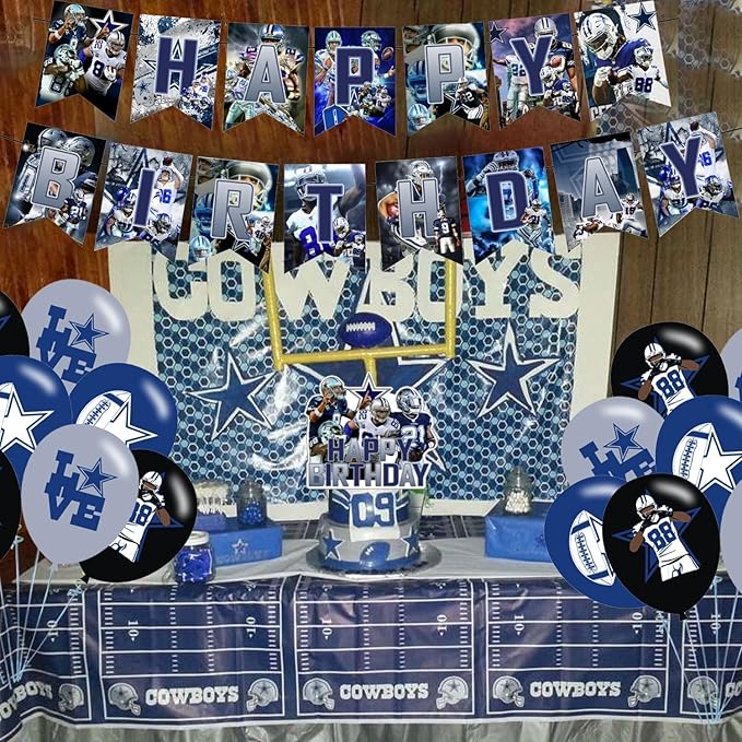 Cowboys Party Supplies Dallas Soccer Party Decorations with Banner