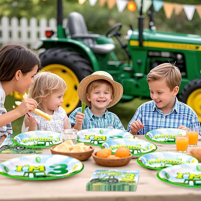 96Pcs Tractor Birthday Party Decorations Tractor 3rd Birthday Party