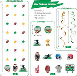 32 Piece Football Party Decoration Kit Banners Foil Swirls Garlands