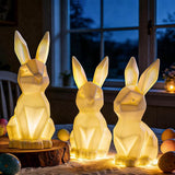 3 Pack Easter Bunny Decorations Ceramic White Rabbit Statues