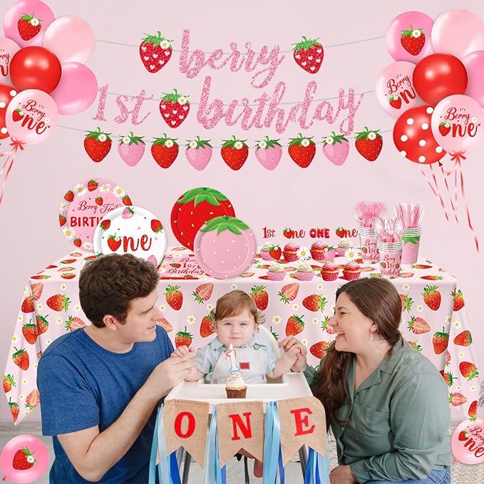 Berry First Birthday Decor Strawberry 1st