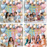 Boy or Girl Gender Reveal Decorations Dusty Pink Blue Sand White