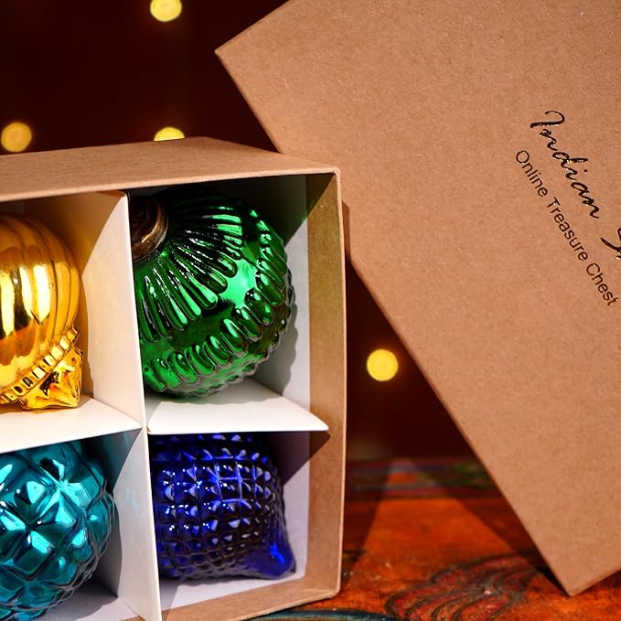 IndianShelf 6 Colourful Christmas Balls Ornaments- Glass Christmas