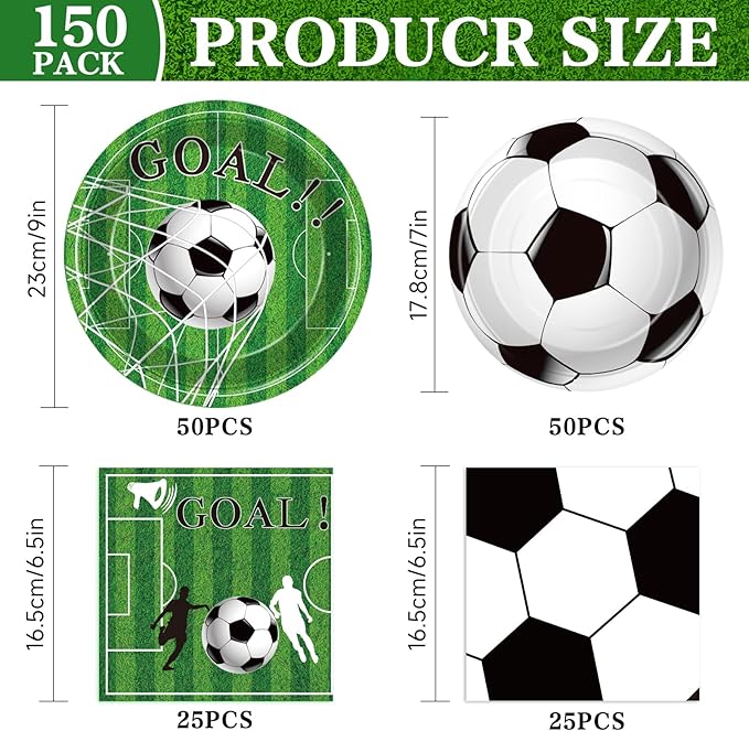 Soccer Party Supplies Kit for 50 Guests Soccer Party Favors Set with