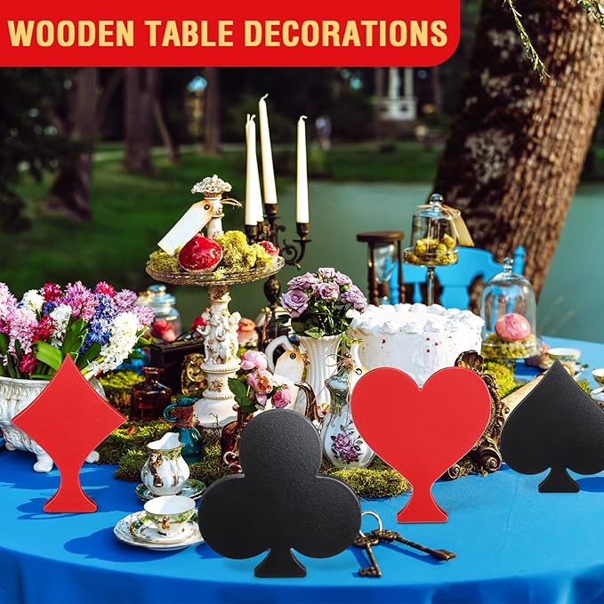 4 Pcs Casino Party Decoration 7.87 Inch Poker Table Signs Poker