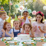 96PCS Jungle Birthday Party Plates and Napkins Safari Animals