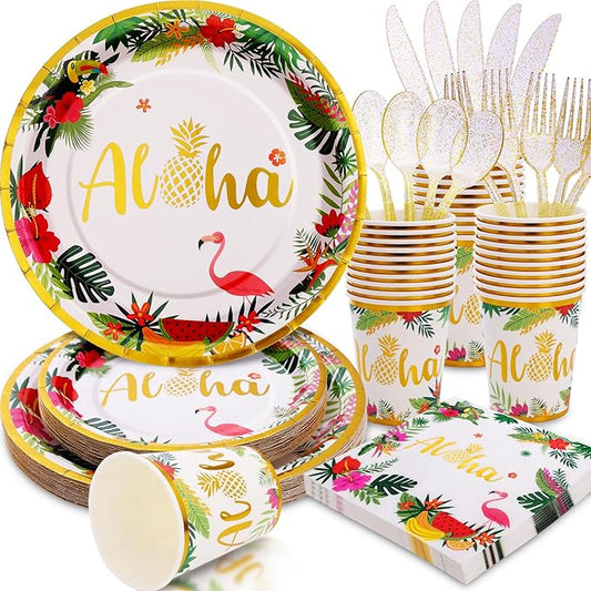 Hawaiian Luau Party Decorations Aloha Plates and Napkins Party
