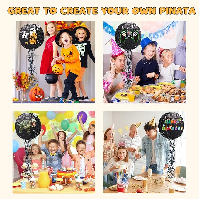 Black Round Piñata for DIY Halloween Black Moon Piñata for Kids DIY