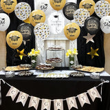 75 Pack Graduation Party Decorations Balloons Set - 12 Inch Black