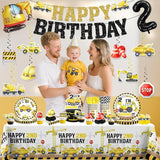 Xynic 187pcs Construction Birthday Party Supplies for 2 Year Old Boy